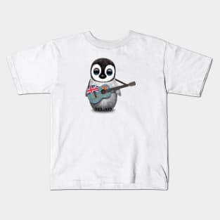 Baby Penguin Playing Fiji Flag Guitar Kids T-Shirt